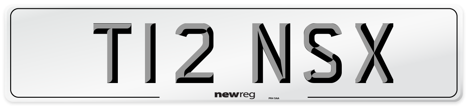 T12 NSX Number Plate from New Reg